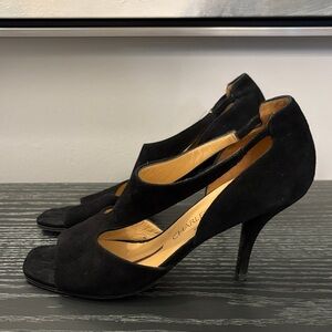 Charles Jourdan Black Suede Heels